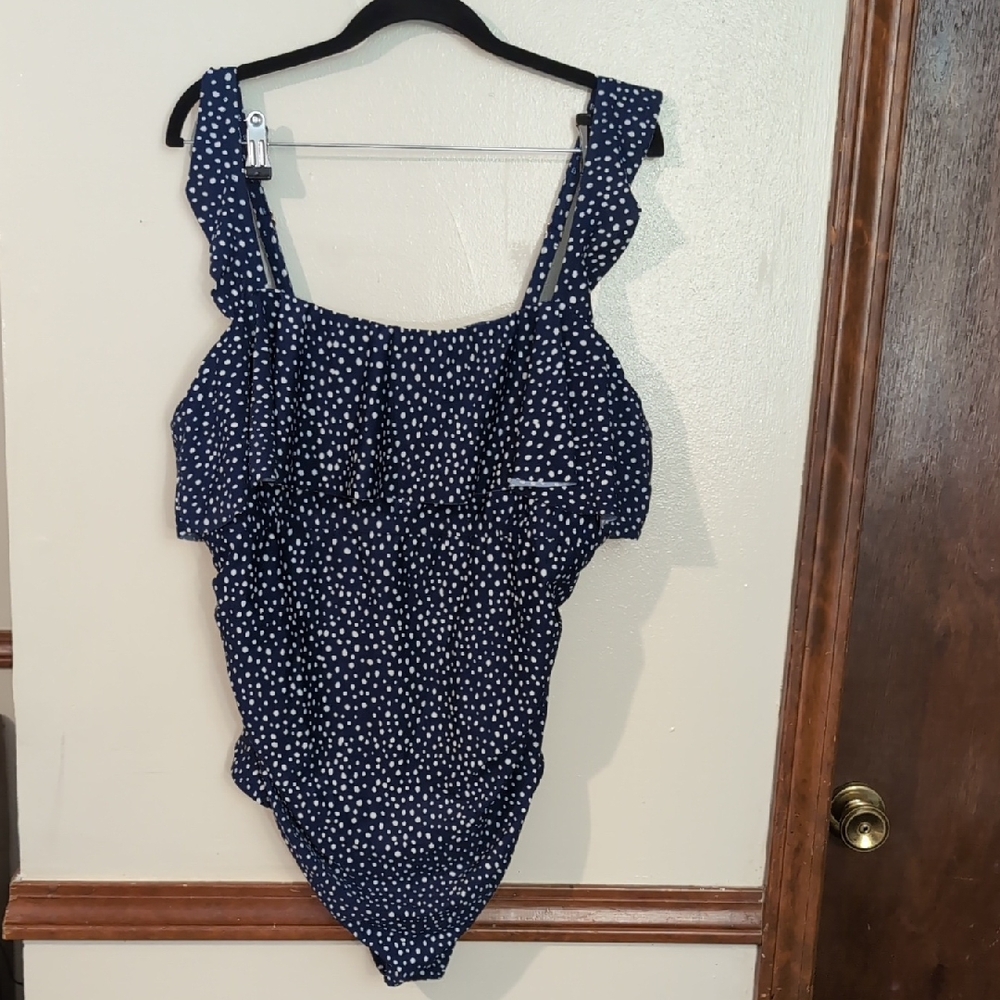 Kona Sol Navy and White Polka Dot Kids Bodysuit